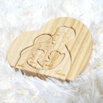 Personalized Warm Hug Family Wooden Heart Puzzle with 2-5 Names Desk Decoration Mother's Day Birthday Anniversary Gift for Family Couple