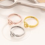 Personalised Dainty Scissors Ring with Engraved Name Hairdresser Jewellery Birthday Gift for Hairstylists Sewing Lovers