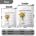 Personalized Birth Flower Bouquet Bible Verse Book Sleeve Protector with Zipper and Pocket Birthday Religious Gift for Reading Lovers Christian