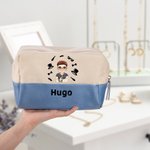 Trousse de Toilette Personnalisée avec Nom Personnage Accessoire de Grande Capacité Cadeau d'Anniversaire Fête des Pères pour Homme