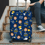 Personalized Best Mom Dad Ever Character Portrait Photo 18-32 Inches Luggage Cover with Nickname Mother's Day Father's Day Birthday Gift for Mom Dad