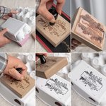 Timbro in legno per scatole di cartone per uova personalizzato con incisione del testo e impugnatura branding fattoria regalo per famiglia e amici