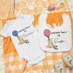 Personalized Well Hello There Classic Winnie the Pooh 100% Cotton Baby Bib Bodysuit Jumpsuit with Name Coming Outfit Baby Shower Gift for Newborns