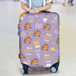 Personalized Best Mom Dad Ever Character Portrait Photo 18-32 Inches Luggage Cover with Nickname Mother's Day Father's Day Birthday Gift for Mom Dad