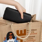 Personalized Fashion Cartoon Hip Hop Girl She is Confident Large Jute Tote Bag with Name Birthday Encouragement Affirmation Gift for Women