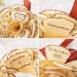 Stylo en Forme de Fleur Personnalisé avec Initiales Noms Lieu Accessoire pour Livre d'Or Décoration de Mariage Cadeau pour Couples