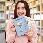 Personalisierte Geburt Blumenstrauß Bibel Vers A5 120 Seiten Spiral Notebook mit Namen religiöse Taufe Muttertag Geburtstag Geschenk für christliche Frauen