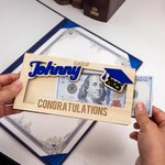 Personalized Congratulations Class of Graduation Wooden Money Holder with Name and Year Graduation Party Gift for Graduates