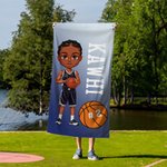 Personalized Basketball Cartoon Boy Oversized Quick Dry Microfiber Beach Towel with Name and Number Beach Pool Party Birthday Gift for Men