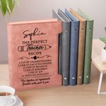 Personalized Perfect Teacher Recipe Leather Refillable Binder Notebook and Pen Set with Name Birthday Teacher's Day Appreciation Gift for Teacher