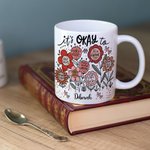 Personalisierte Floral Positive Inspirational Word 11 oz 15 oz weißer Keramik-Becher mit Namen Geburtstag Ermutigung Geschenk Freund Familie