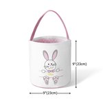 Personalized Cute Sequin Easter Bunny Basket with Embroidered Name and Handle Easter Gift for Kids
