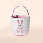 Personalized Cute Sequin Easter Bunny Basket with Embroidered Name and Handle Easter Gift for Kids