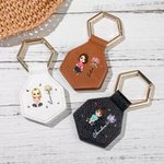 Clip per cappello forte magnetico in pelle personalizzato con fiori di nascita e personaggio in stile cartone animato regalo per donne e ragazze