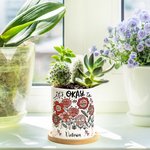 Gepersonaliseerde Bloem It Is Okay to Be Different Naam Keramische Plant Pot met Bamboe Base Verjaardag Positief Inspirerend Geschenk voor Familie Vriend