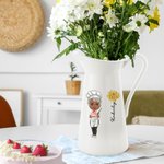 Personalized Birth Flower Cartoon Cooking Mama Ceramic Vase with Name Home Decor Mother's Day Birthday Gift for Cooking Lovers Women