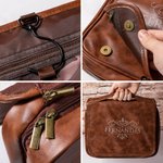 Personalised Portable PU Leather Hanging Toiletry Bag with Engraved Name Travel Essential Anniversary Birthday Gift for Men
