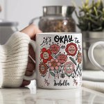 Personalisierte Floral Positive Inspirational Word 11 oz 15 oz weißer Keramik-Becher mit Namen Geburtstag Ermutigung Geschenk Freund Familie