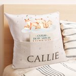 Personalisierte Woodland Tiere Soft Bedtime Story Kissen mit Namen und Buch Tasche Kinderzimmer Dekoration Baby Dusche Geburtstag Geschenk für Mädchen Jungen