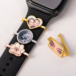 Personalisierte Rechteck Oval Herz Hund Pfote Foto Watch Band Charme Smartwatch Zubehör Geburtstag Jahrestag Geschenk für Sie Ihn
