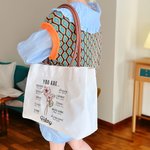 Personalisierte Geburt Blume Bibel Vers Canvas Tragetasche mit Namen und Ledergriff Reisezubehör Taufe Geburtstag Geschenk für Frauen Christen