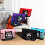Personalisierte Mädchen Junge Mama Love Pattern große Tragetasche mit Namen und Mesh-Taschen Muttertag Geburtstagsgeschenk für Mutter Oma