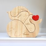 Henkilökohtainen lämmin halaus valas perhe puinen palapeli punainen sydän ja 2-5 nimet työpöydän sisustus äitienpäivä syntymäpäivä vuosipäivä lahja perheelle