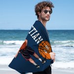 Personalized Basketball Cartoon Boy Oversized Quick Dry Microfiber Beach Towel with Name and Number Beach Pool Party Birthday Gift for Men