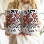 Personalisierte Floral Positive Inspirational Word 11 oz 15 oz weißer Keramik-Becher mit Namen Geburtstag Ermutigung Geschenk Freund Familie