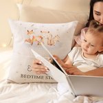 Personalisierte Woodland Tiere Soft Bedtime Story Kissen mit Namen und Buch Tasche Kinderzimmer Dekoration Baby Dusche Geburtstag Geschenk für Mädchen Jungen