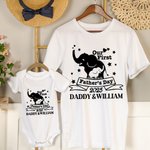 Henkilökohtainen Söpö Elefantti 100% puuvillaa pehmeä T-paita Baby Bodysuit nimi ja vuosi Meidän ensimmäinen isänpäivä lahja vauva isä