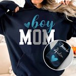 Personalized Love Heart Boy Girl Mama Dad T-shirt Sweatshirt Hoodie with 1-6 Names Multicolor Available Holiday Birthday Gift for Family