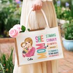 Sac en toile de jute réutilisable avec nom Cadeau de baptême de la fête des mères pour maman
