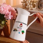 Personalized Bonsai Gardening Cartoon Character Ceramic Vase with Name Mother's Day Birthday Gift for Women Gardening Enthusiasts