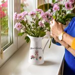 Personalized Bonsai Gardening Cartoon Character Ceramic Vase with Name Mother's Day Birthday Gift for Women Gardening Enthusiasts