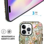Custodia in vetro colorato floreale personalizzata con iniziali per iPhone e Samsung regalo di compleanno anniversario per amici famiglia