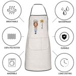 Gepersonaliseerd Geboortebloem Cartoon Kookkarakter Verstelbaar Schort met Naam en Zakken Verjaardag Moederdag Cadeau voor Mamma Oma Kookliefhebber