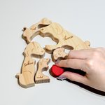 Personalized Heart Hug Dog Family Wooden Puzzle with 2-5 Names Desk Decoration Birthday Anniversary Gift for Family