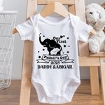 Henkilökohtainen Söpö Elefantti 100% puuvillaa pehmeä T-paita Baby Bodysuit nimi ja vuosi Meidän ensimmäinen isänpäivä lahja vauva isä