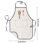 Gepersonaliseerd Geboortebloem Cartoon Kookkarakter Verstelbaar Schort met Naam en Zakken Verjaardag Moederdag Cadeau voor Mamma Oma Kookliefhebber