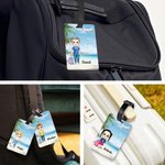 Personalized Vacation Cartoon Character Luggage Tag with Name Travel Accessories Birthday Gift for Family Travel Lovers