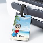 Personalized Vacation Cartoon Character Luggage Tag with Name Travel Accessories Birthday Gift for Family Travel Lovers