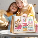 Sac en toile de jute réutilisable avec nom Cadeau de baptême de la fête des mères pour maman