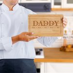 Personalized Daddy We Love You FSC Bamboo Charcuterie Cutting Board with Juice Groove Engraved 1-12 Kids Names Father's Day Gift for Dad Grandpa