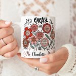 Personalisierte Floral Positive Inspirational Word 11 oz 15 oz weißer Keramik-Becher mit Namen Geburtstag Ermutigung Geschenk Freund Familie