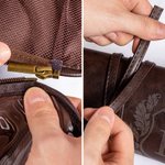 Personalised Portable PU Leather Hanging Toiletry Bag with Engraved Name Travel Essential Anniversary Birthday Gift for Men