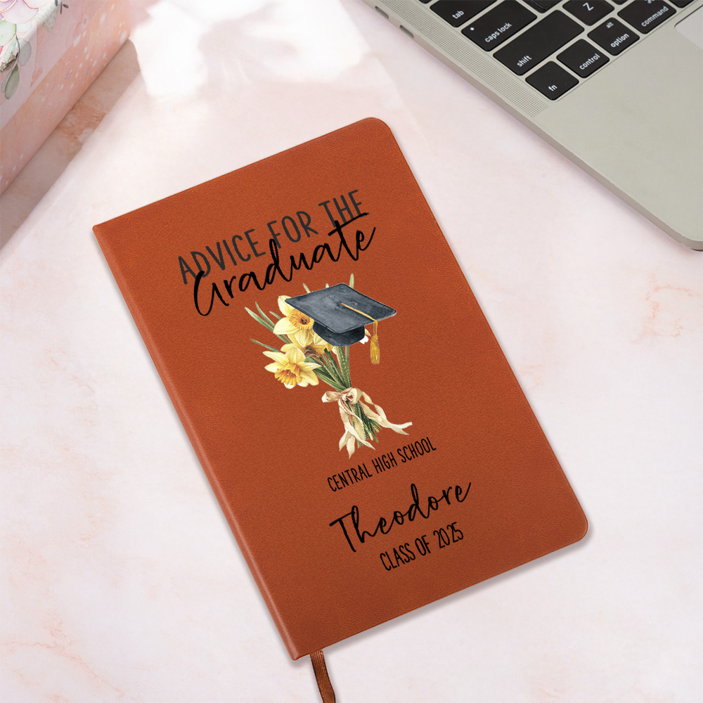Personalized Birth Flower Bouquet Graduation Cap A5 Notebook with ...