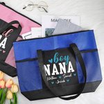 Personalisierte Mädchen Junge Mama Love Pattern große Tragetasche mit Namen und Mesh-Taschen Muttertag Geburtstagsgeschenk für Mutter Oma