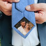 Personalized Photo Patch Tie with Name Gift Box Casual Men's Accessory Wedding Anniversary Business Gift for Husband Dad Groomsmen