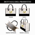 Borsa tote personalizzata con fiore di nascita farfalla e nome dimensione grande tela compleanno festa della mamma regalo per donne e ragazze